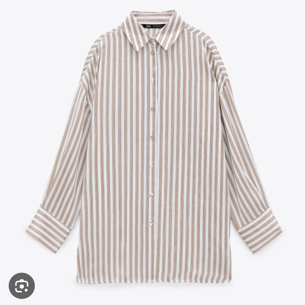 Zara Flowy Lined Button Shirt size medium